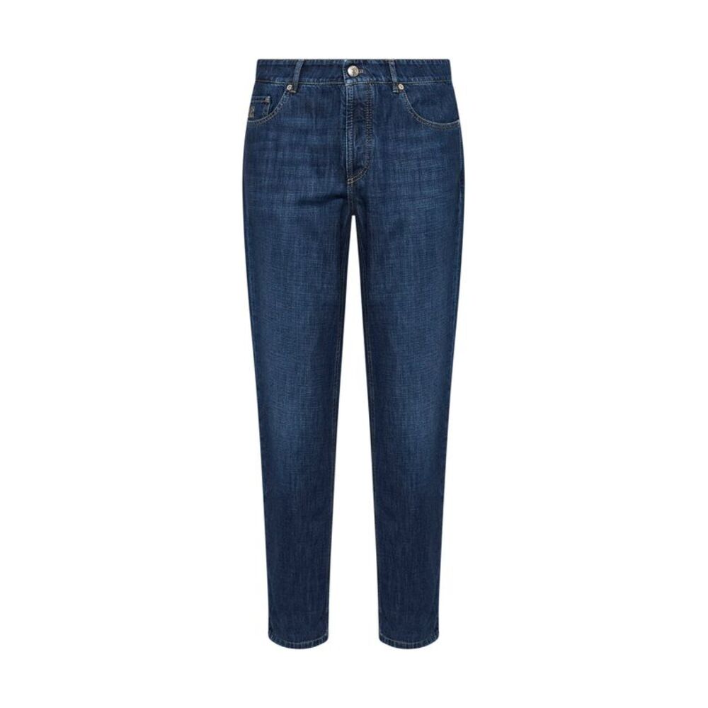 Brunello Cucinelli Men Blue Denim Traditional Fit Jeans
